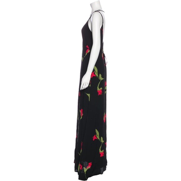 Reformation Seine Wrap Dress Black Floral - Picture 6 of 15